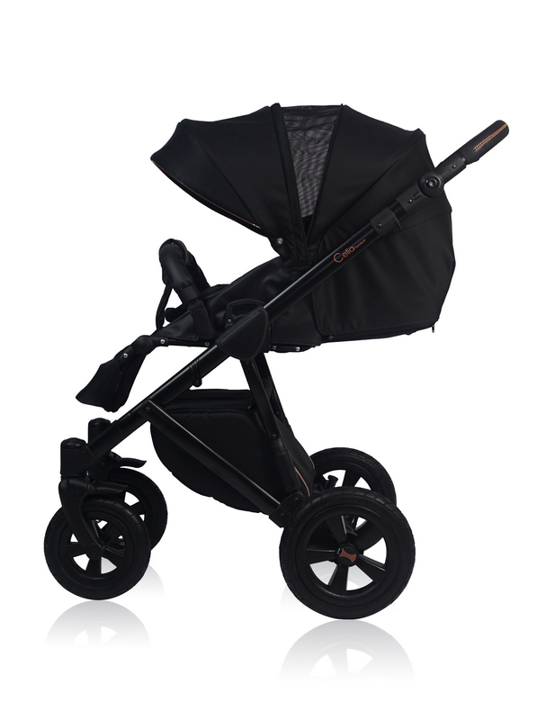 Celia Premium Prampol - black pushchair with an extended hood with ventilation